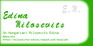 edina milosevits business card